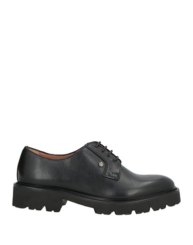 POLLINI Laced shoes Black Calf hair