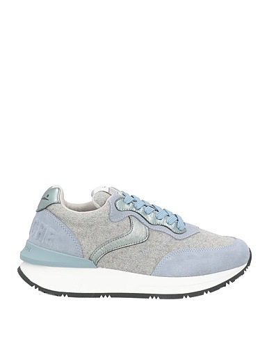 VOILE BLANCHE Sneakers Blu chiaro Pelle, Fibre tessili