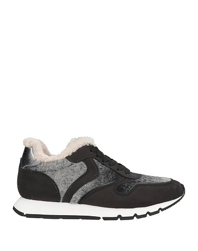 VOILE BLANCHE Sneakers Black Leather, Textile fibers