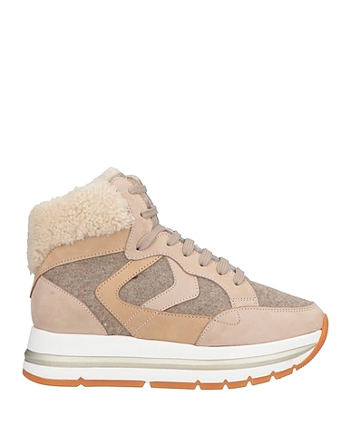 VOILE BLANCHE Sneakers Beige Leather, Textile fibres