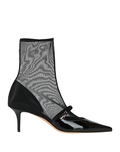 JIMMY CHOO Ankle boot Black Leather, Textile fibres