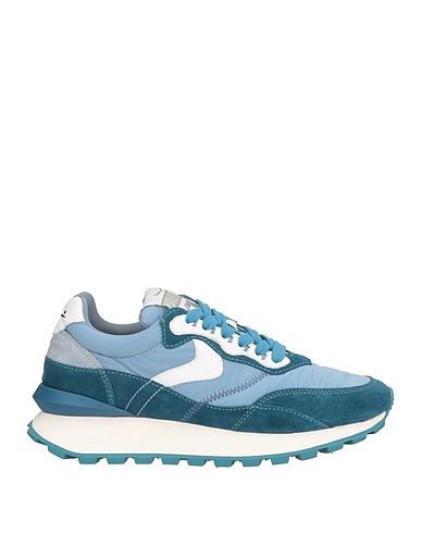 VOILE BLANCHE Sneakers Verde petrolio Pelle, Fibre tessili