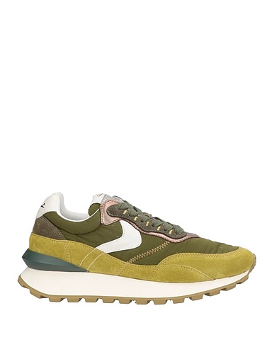 VOILE BLANCHE Sneakers Sage green Leather, Textile fibres