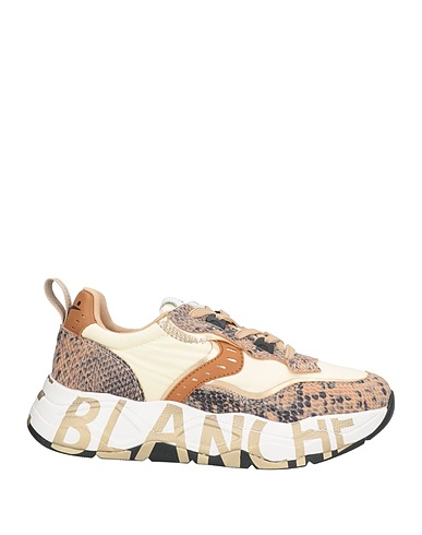 VOILE BLANCHE Sneakers Light brown Leather, Textile fibers