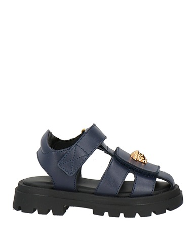 VERSACE YOUNG Sandals Midnight blue Calf hair
