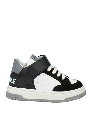VERSACE YOUNG Sneakers Black Calf hair, Textile fibres