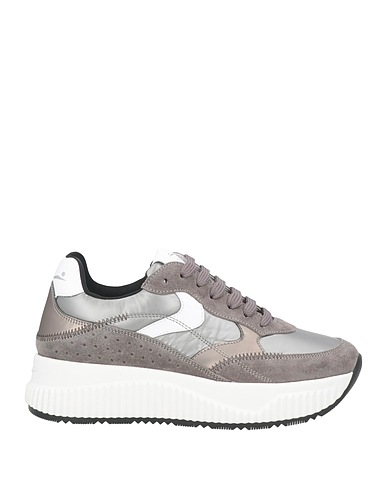 VOILE BLANCHE Sneakers Grigio Pelle, Fibre tessili