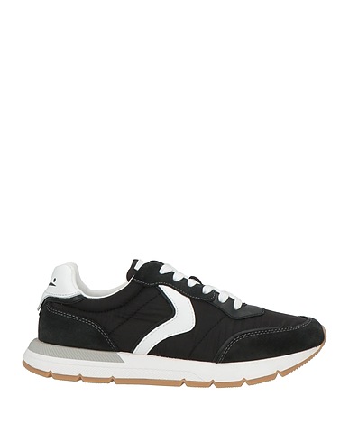 VOILE BLANCHE Sneakers Black Leather, Textile fibres