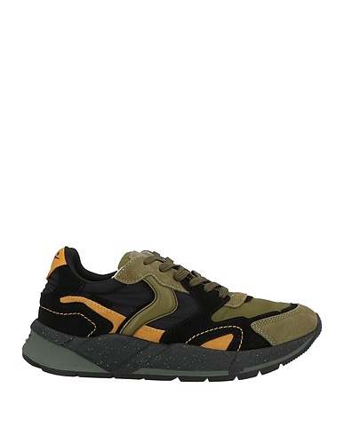 VOILE BLANCHE Sneakers Black Leather, Textile fibers
