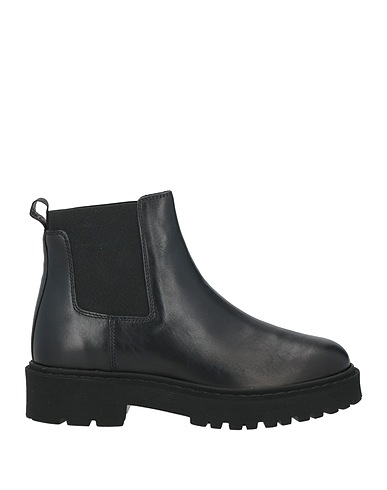 HOGAN Ankle boot Black Leather, Textile fibres