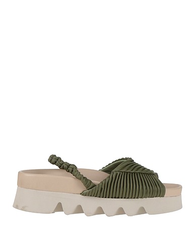 PATRIZIA BONFANTI Sandals Military green Leather, Textile fibers