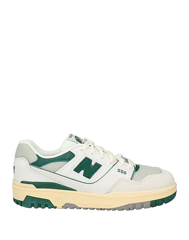 NEW BALANCE Sneakers White Leather, Textile fibres