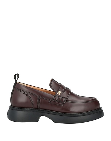 GANNI Loafers Chocolate brown Leather