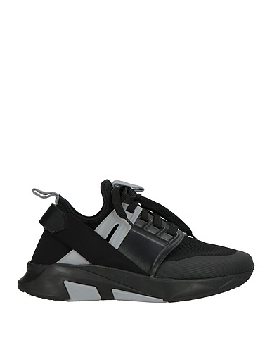 TOM FORD Sneakers Black Calfskin, Polyester, Viscose, Cotton