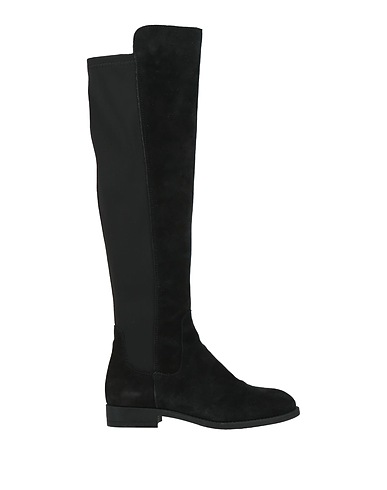 ALPE WOMAN SHOES Boots Black Leather, Textile fibers