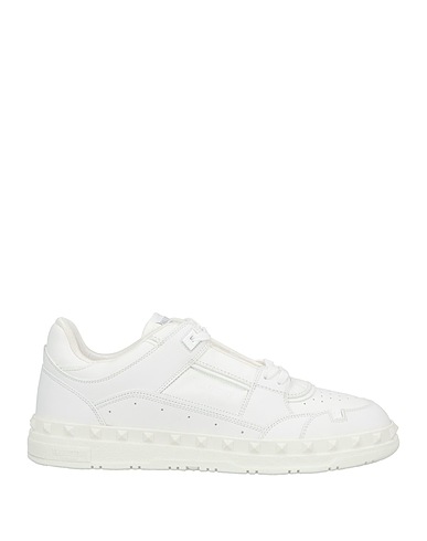 VALENTINO GARAVANI Sneakers White Leather, Textile fibres