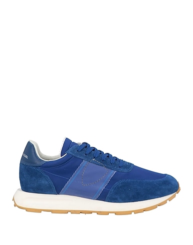 PHILIPPE MODEL Sneakers Bright blue Leather, Textile fibers
