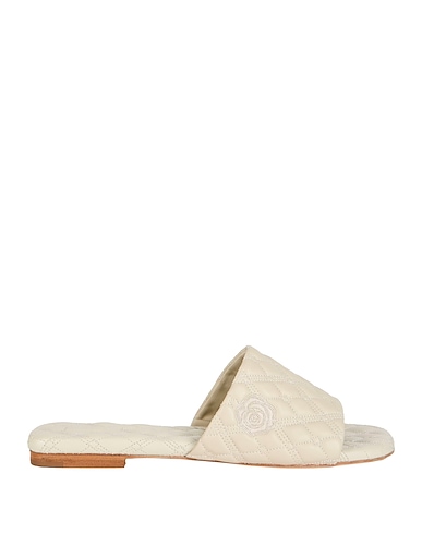 BURBERRY Sandalen Off white 60% Lammleder, 40% Polyester