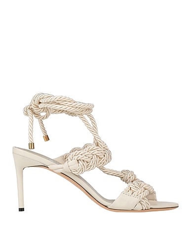 MAX MARA Сандалии Слоновая кость Текстильное волокно, Кожа