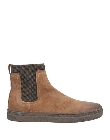 FABIANO RICCI Ankle boot Taupe Leather, Textile fibres