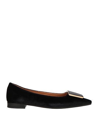FRAU Ballet flats Black Textile fibers, Leather