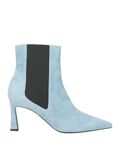 POLLINI Ankle boot Light blue Leather