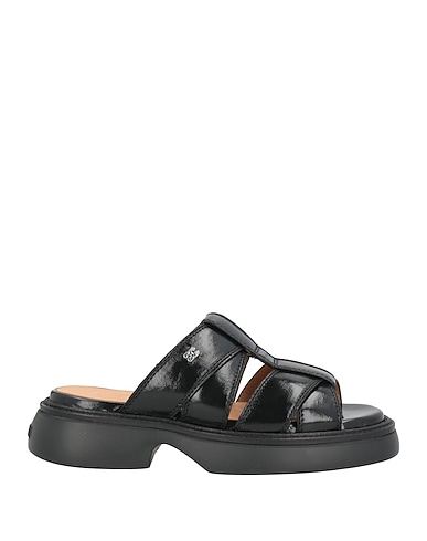 GANNI Sandals Black Leather