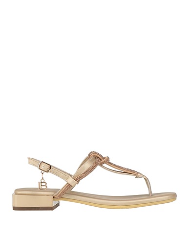 LAURA BIAGIOTTI Flip flops Beige Textile fibers