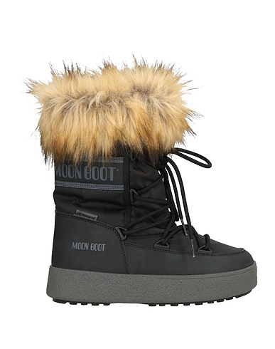 MOON BOOT Ankle boot Black Textile fibers, Synthetisches Material