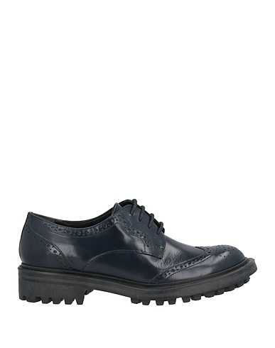 POLLINI Laced shoes Midnight blue Leather