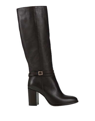 POLLINI Boots Dark brown Leather