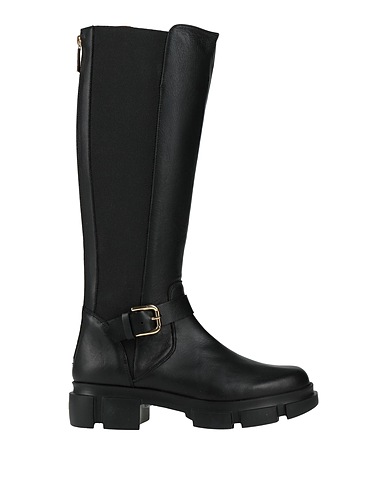POLLINI Boots Black Calfskin, Elastic fibres