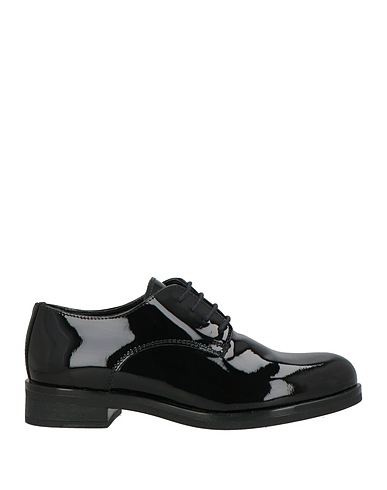 POLLINI Laced shoes Black Leather