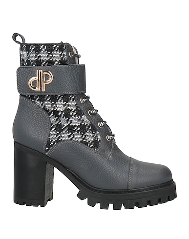 POLLINI Ankle boot Leather, Textile fibres
