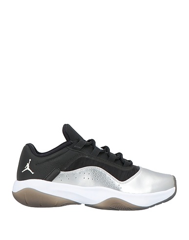 JORDAN Sneakers Silver Leather, Textile fibres