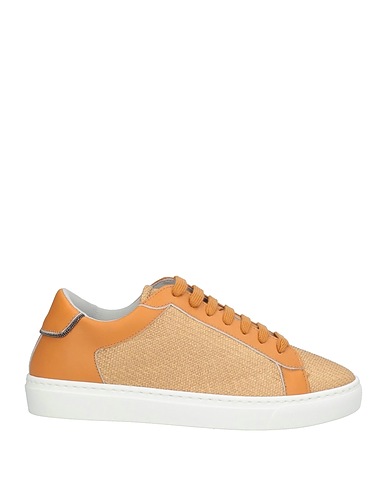 FABIANA FILIPPI Sneakers Camel Leather, Natural raffia
