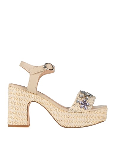 06 MILANO Sandals Beige Textile fibers