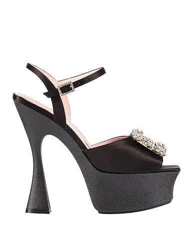 ROGER VIVIER Sandalen Schwarz Gewebefasern