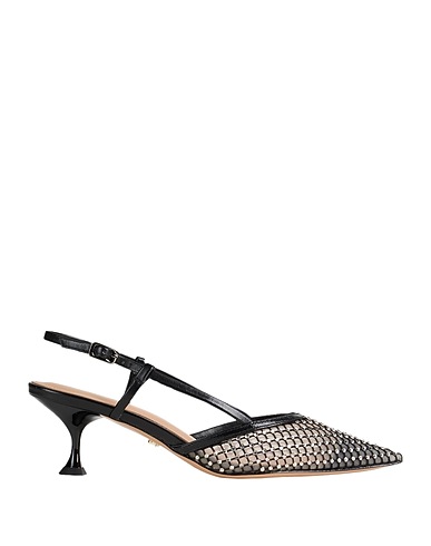 LOLA CRUZ Slingbacks Чёрный Текстильное волокно