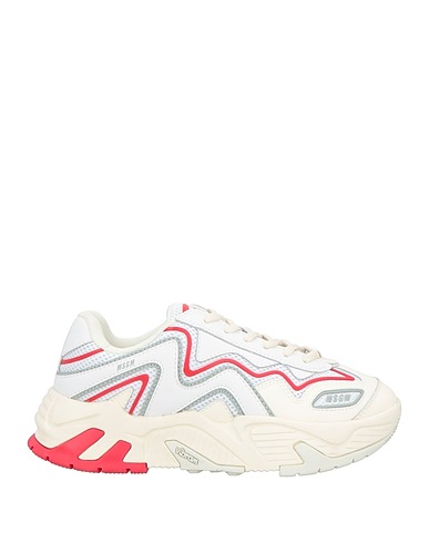 MSGM Sneakers Cream Leather, Textile fibres