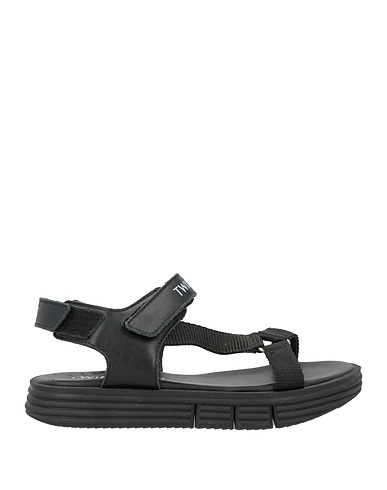 TWINSET Sandals Black Textile fibres, Leather