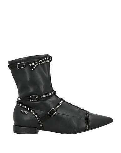 LIU •JO Ankle boot Black Synthetic fibers, Textile fibres