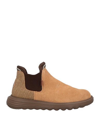 HEY DUDE Ankle boots CAMMELLO Leather, Textile fibers