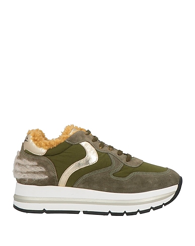 VOILE BLANCHE Sneakers Military green Leather, Textile fibres