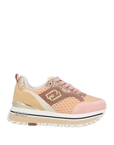 LIU •JO Sneakers Apricot Leather, Textile fibres