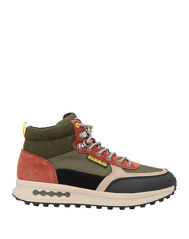 NAPAPIJRI Ankle boot Military green Leather, Textile fibres