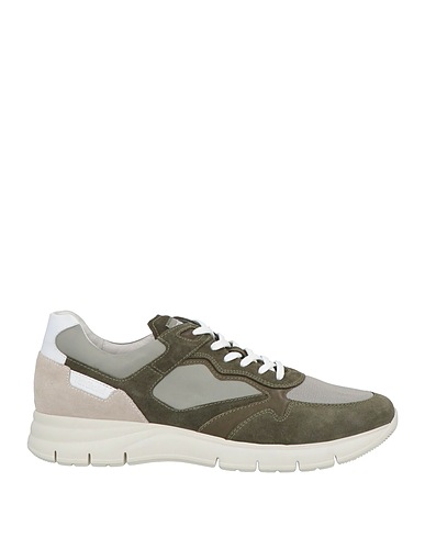 NERO GIARDINI Sneakers Military green Leather, Textile fibres