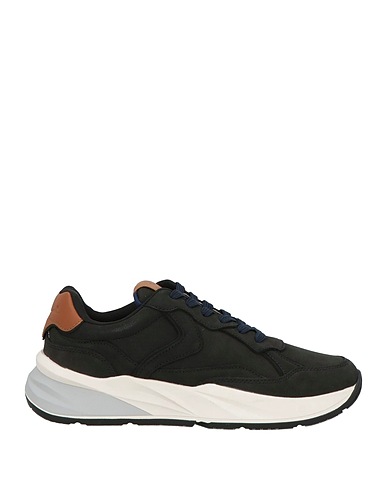 VOILE BLANCHE Sneakers Schwarz Leder, Gewebefasern