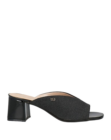 VALLEVERDE Sandals Black Textile fibers