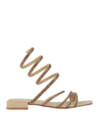 LAURA BIAGIOTTI Sandals Gold Textile fibres